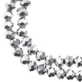Crystal Lane Rondelle 2 Strand 7in (apx78pcs) 4x6mm  Silver Iris